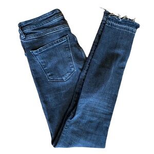 Dark Gray Zara Skinny Jeans with Frayed Hem in Size 6